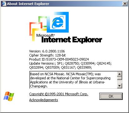 IE About Box