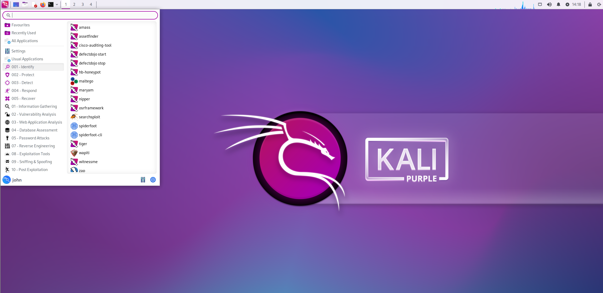 Kali Purple desktop